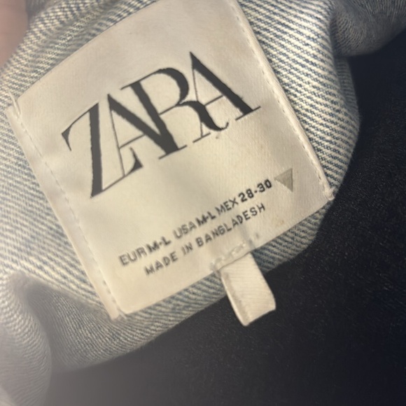 Zara Light Blue Denim Wash Jacket Size M-L - Picture 7 of 7